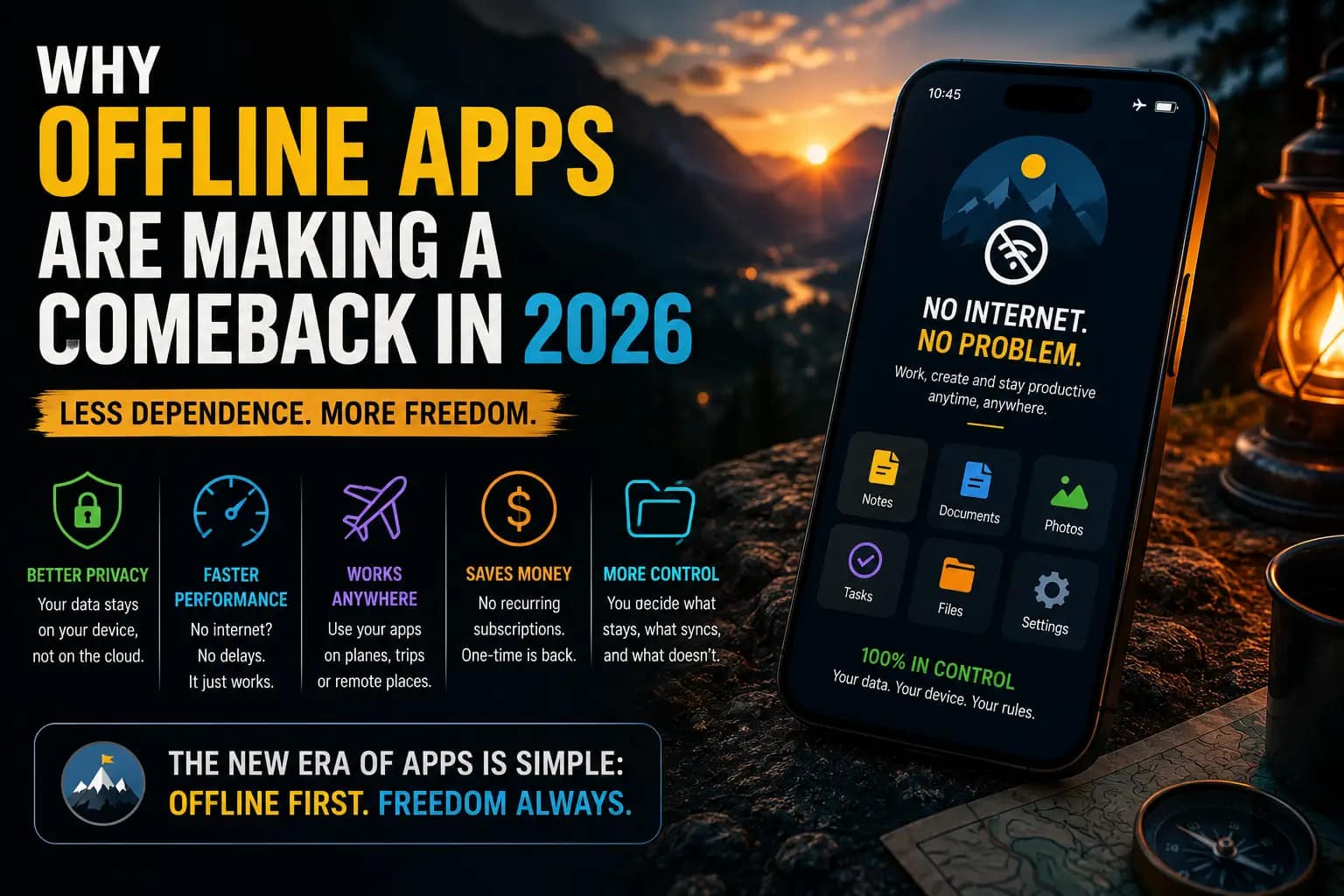 Offline apps for freedom and control